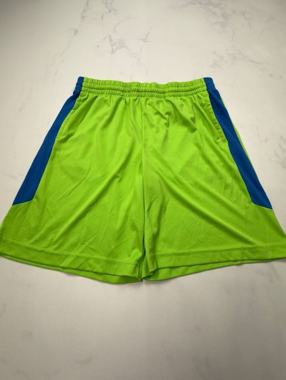 Tek Gear Athletic Shorts Green Blue 2000s Sporty - Boys XL Husky